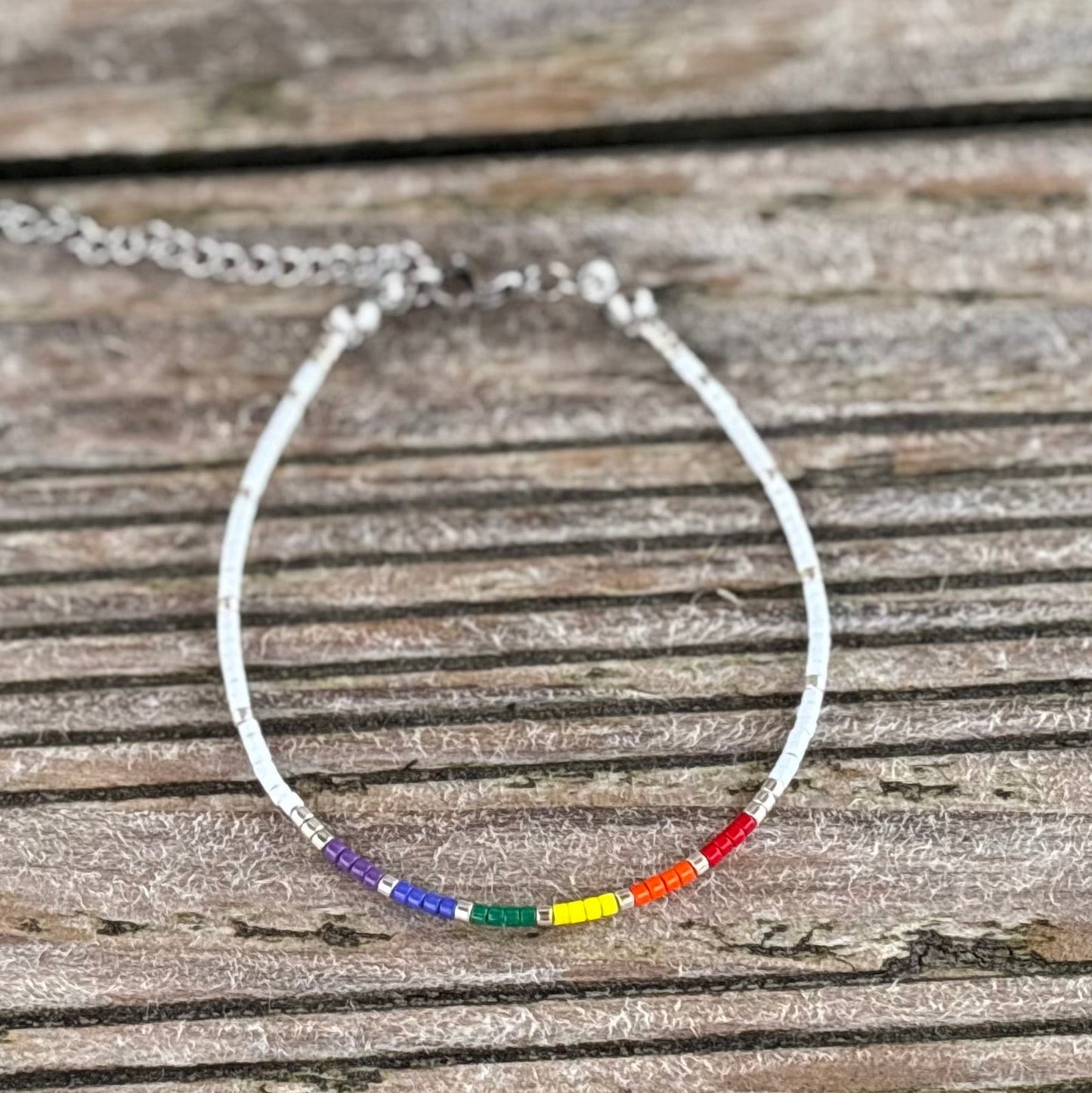 LGBTQ Pride Bracelet - Rainbow Beaded Bracelet