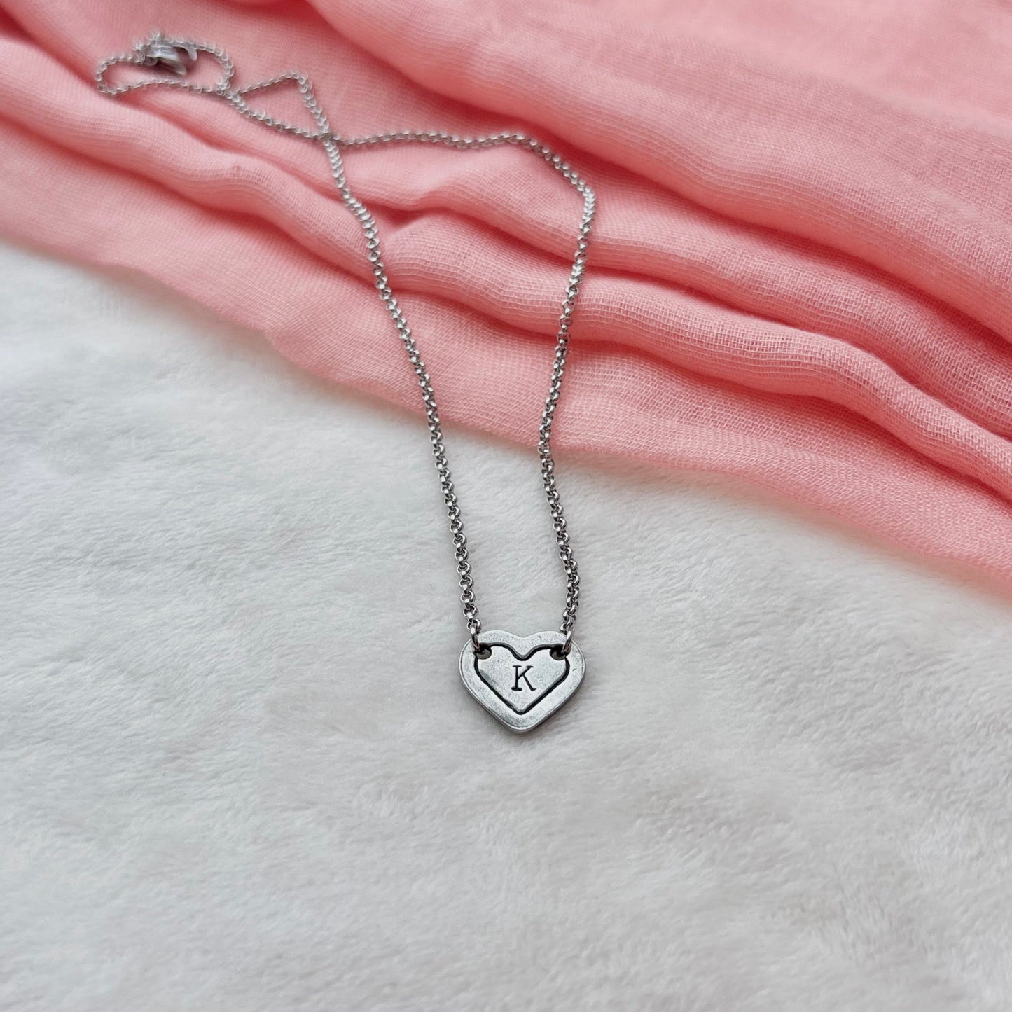 Personalized Heart Pendant Necklace: Initial Charm, Funny Card