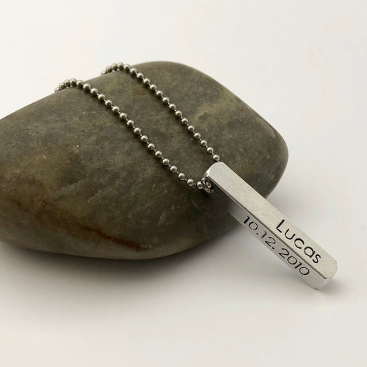 Personalized Vertical Bar Necklace
