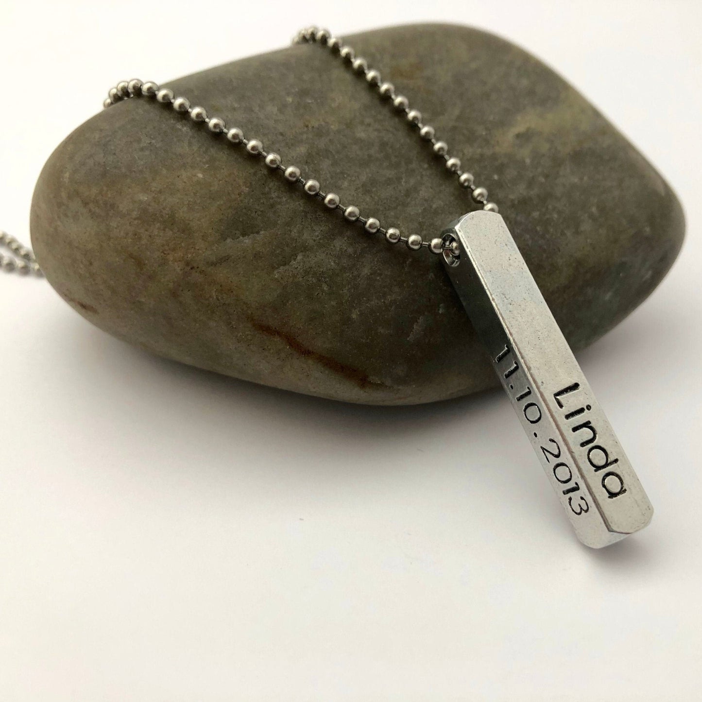 Personalized Vertical Bar Necklace