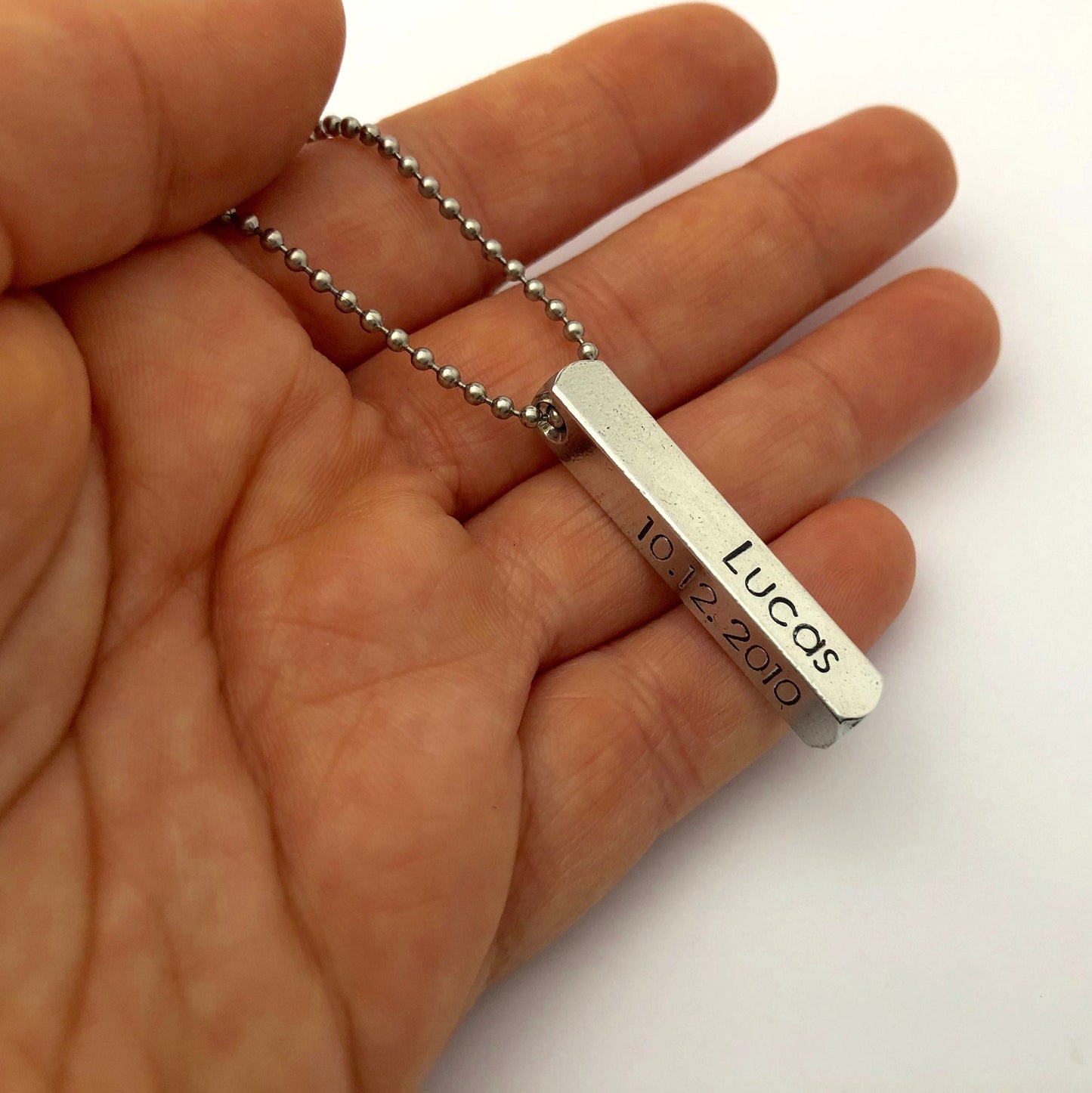 Personalized Vertical Bar Necklace