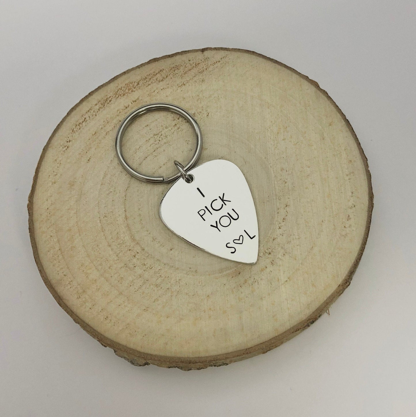 I Pick You Plectrum Initials Keychain