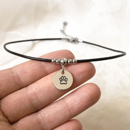 Paw Print Choker Necklace