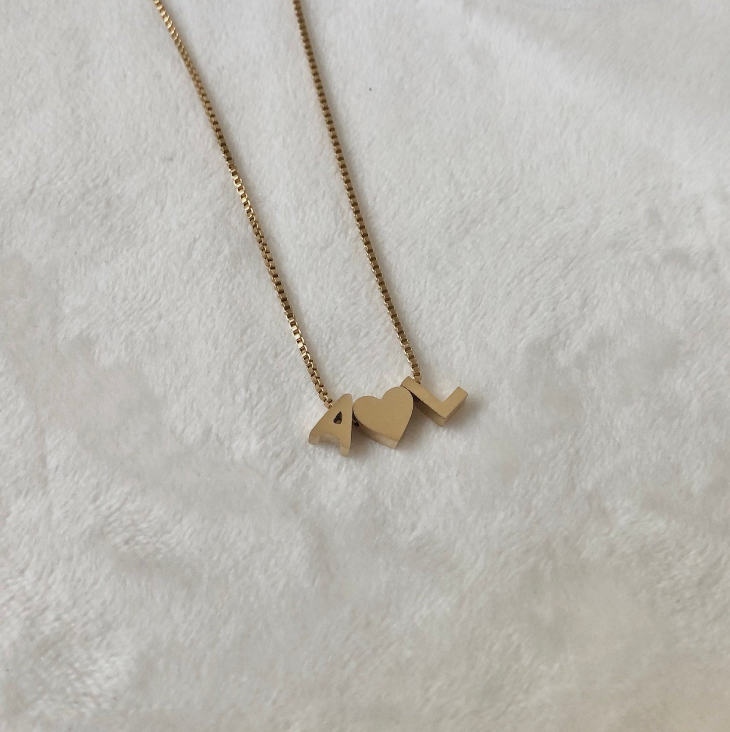 Stainless Steel Initial Necklace - Gold or Silver Finish