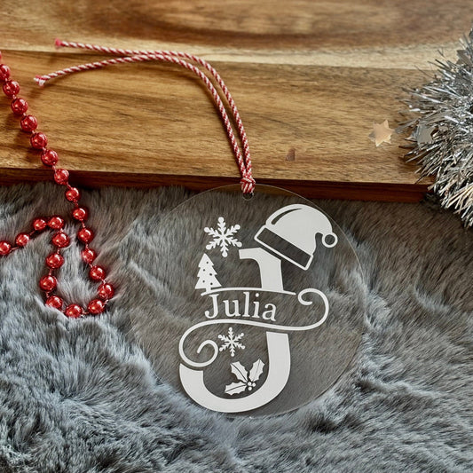 Personalized Acrylic Christmas Ornament: Name Xmas Bauble