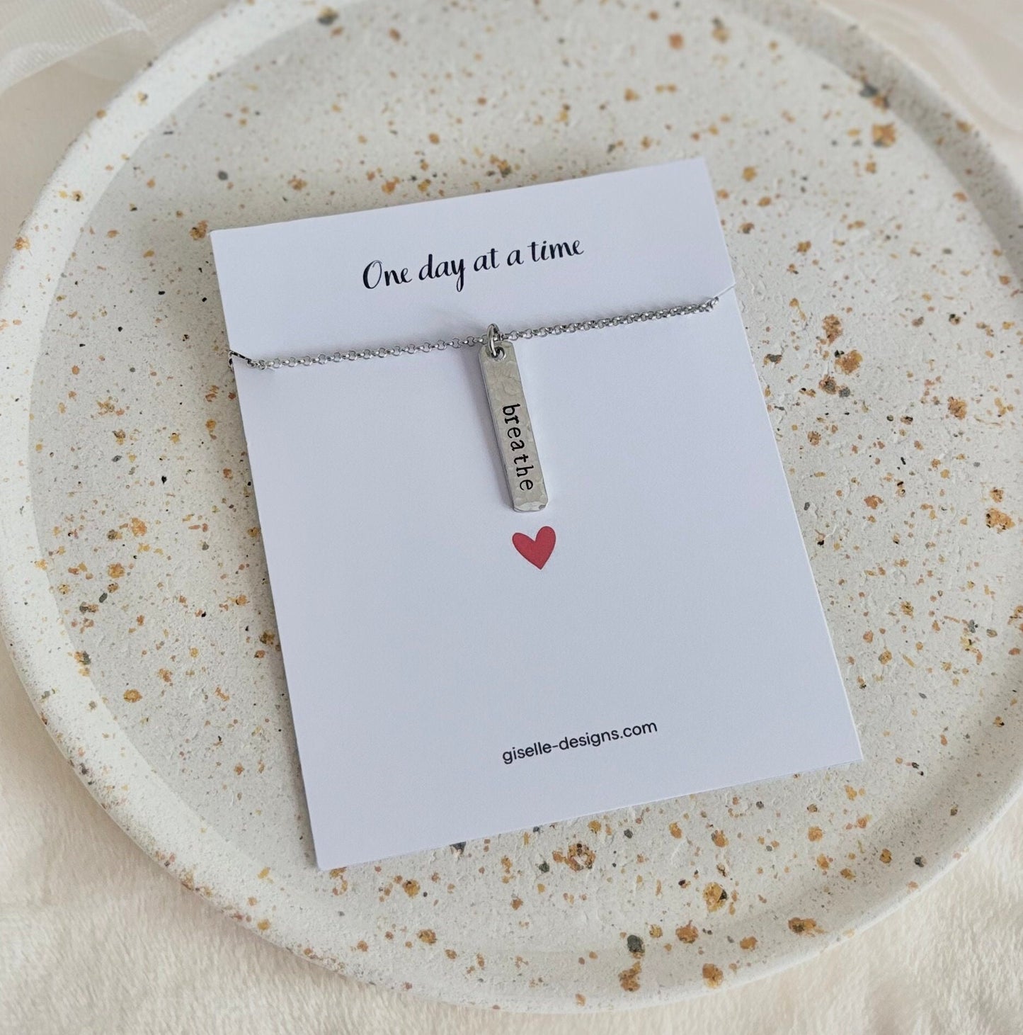 Breathe necklace - One Day At A Time Card