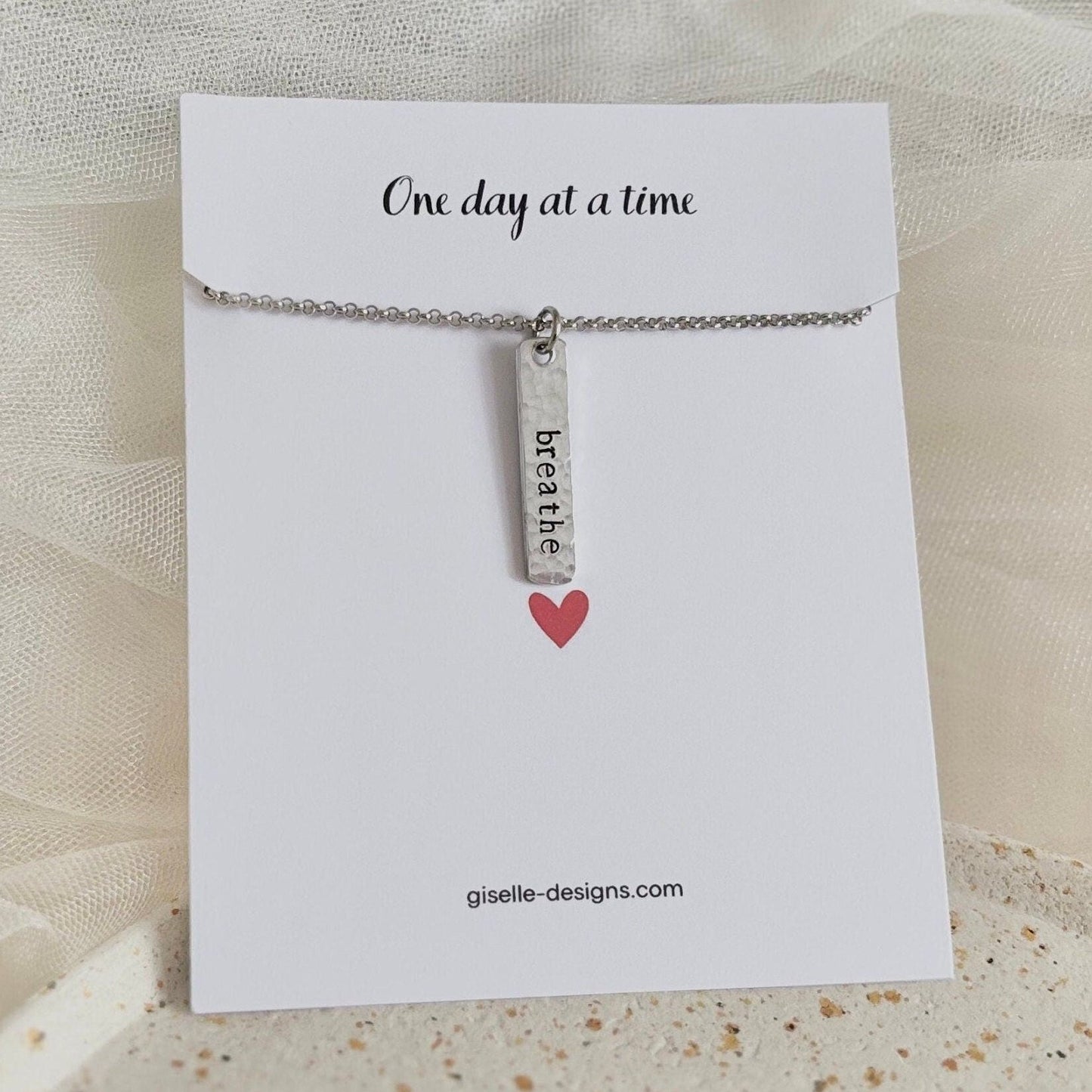 Breathe necklace - One Day At A Time Card