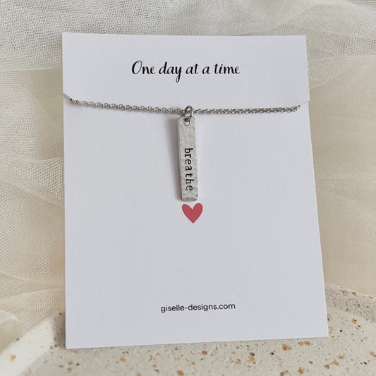 Breathe necklace - One Day At A Time Card