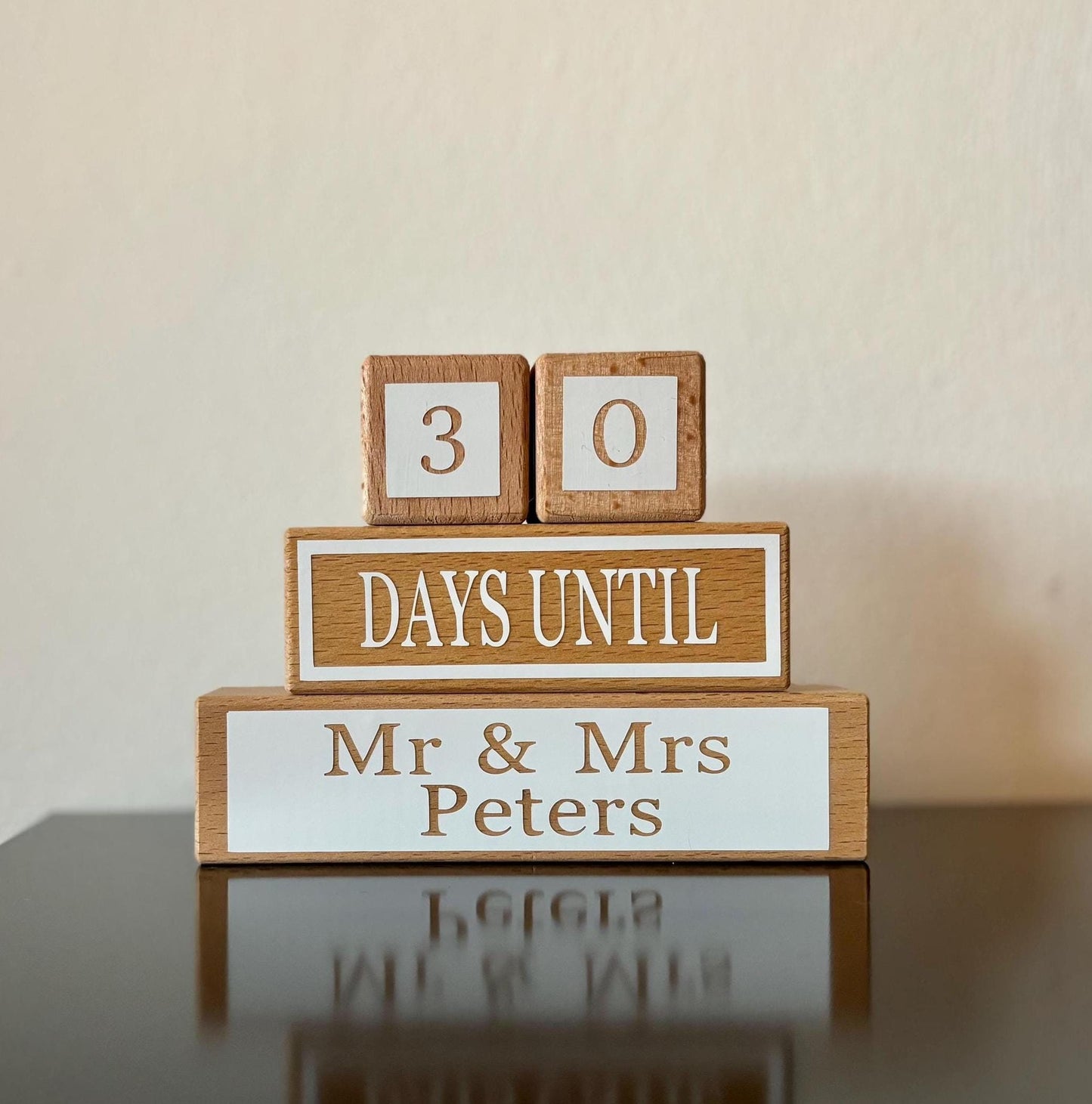 Wedding Countdown Block Set: Personalized Engagement, Anniversary, Valentine's Day