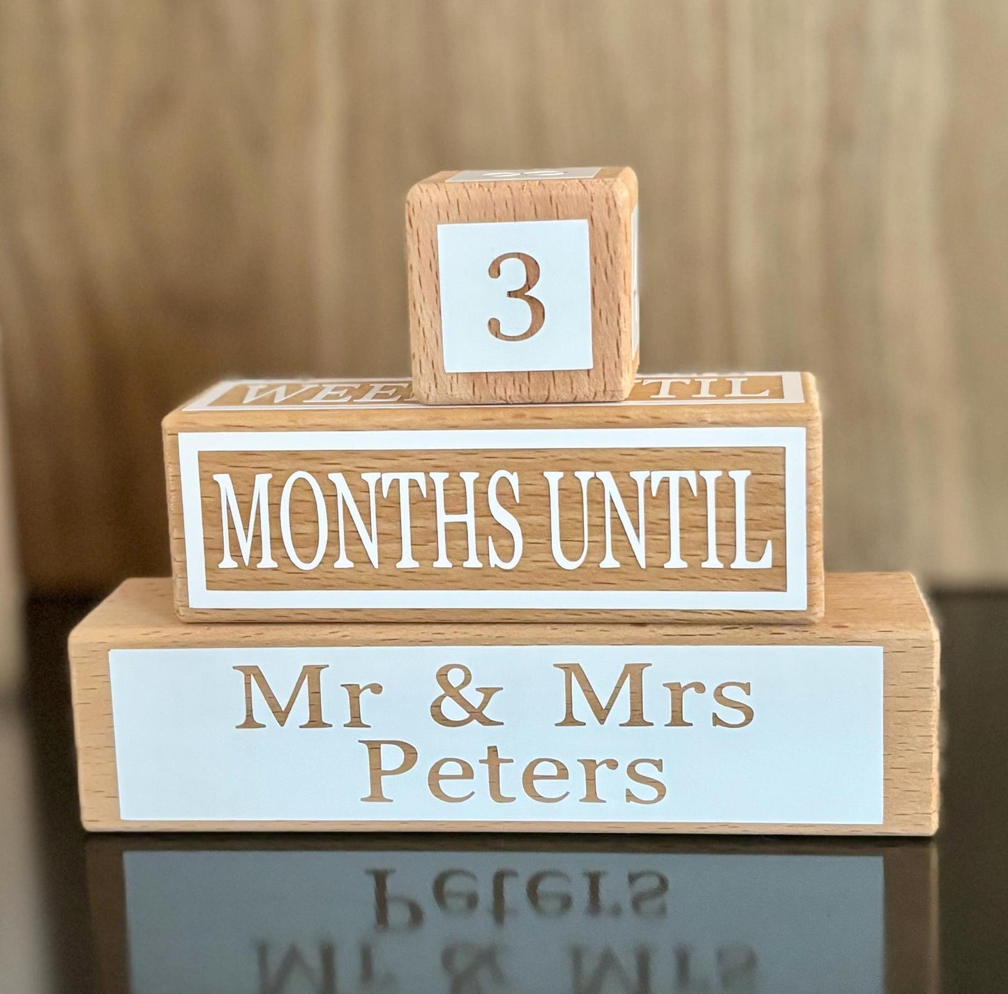 Wedding Countdown Block Set: Personalized Engagement, Anniversary, Valentine's Day