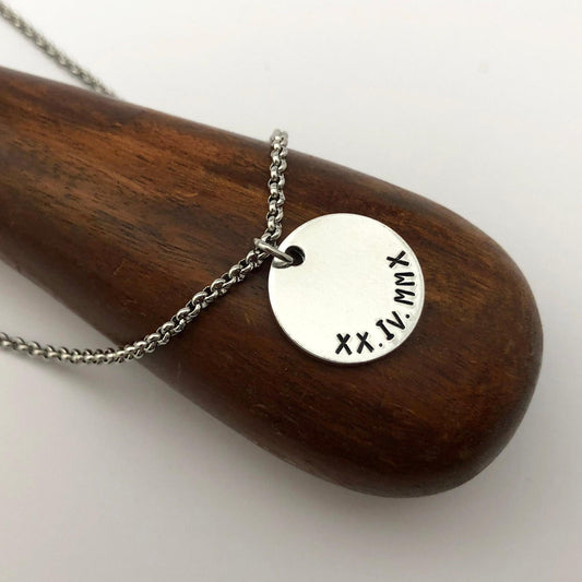 Roman Numerals Necklace - Custom Date Necklace